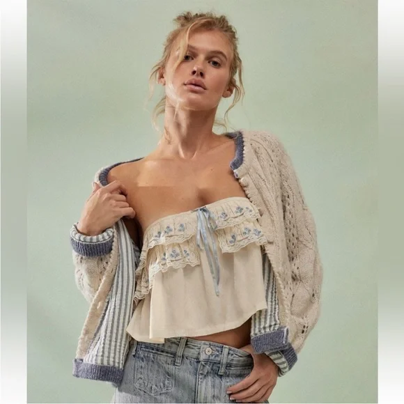 Free People Thalia Embroidered Tube Top (size L and XL) - Picture 2 of 14